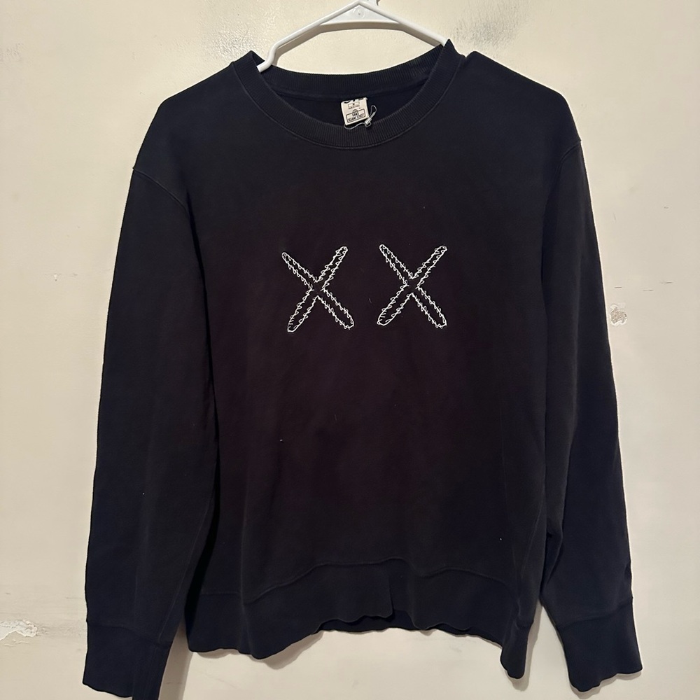 KAWS x Uniqlo x Sesame Street Graphic Print Heads Sweatshirt Men’s Medium Black